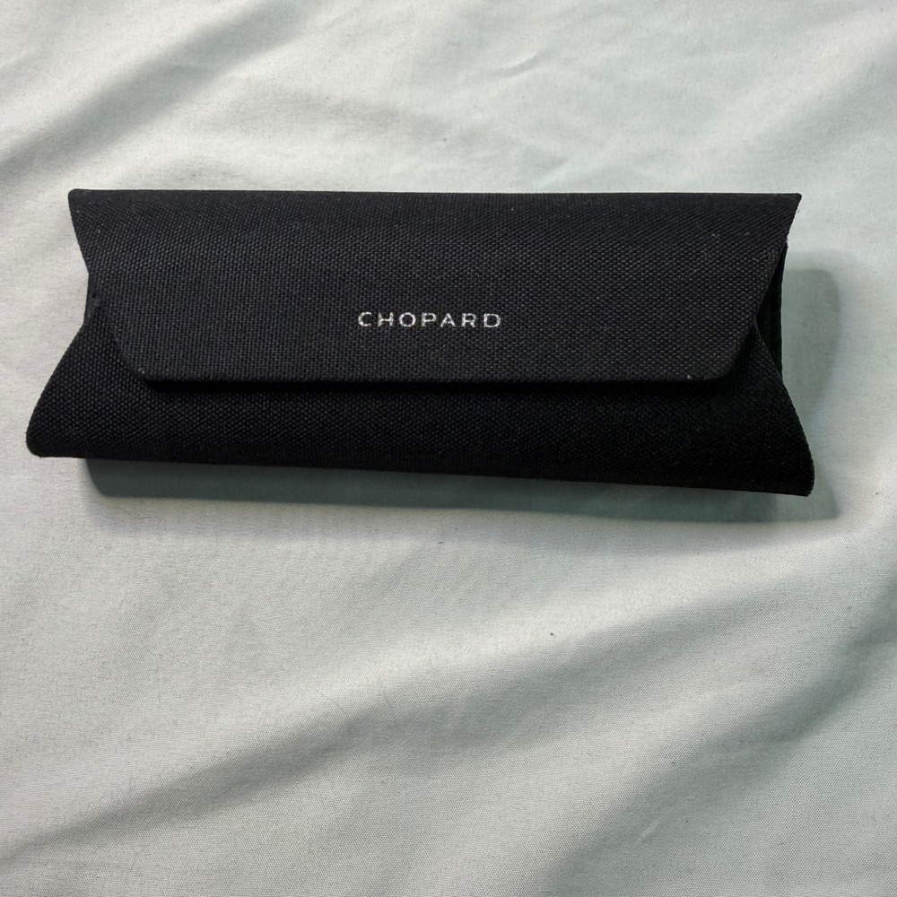 Chopard Black Textured Fabric Folding Sunglasses Eyeglass Case‎ Hard Shell Logo
